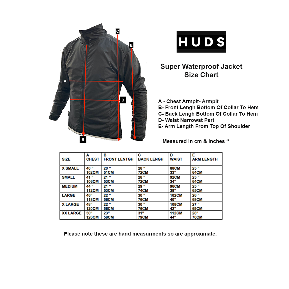 HUDS Super Waterproof Packable Lightweight Jacket 140g | Black