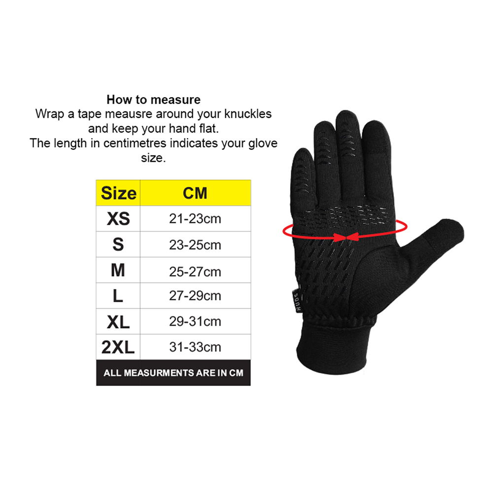 HUDS Water Resistant Cycling Winter Gloves In Black