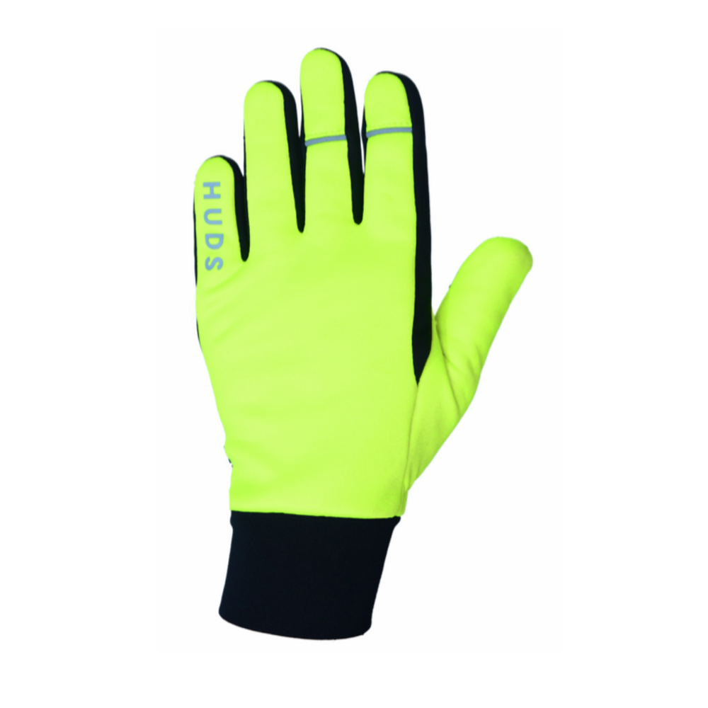 HUDS Water Resistant Cycling Winter Gloves In HI VIZ Yellow