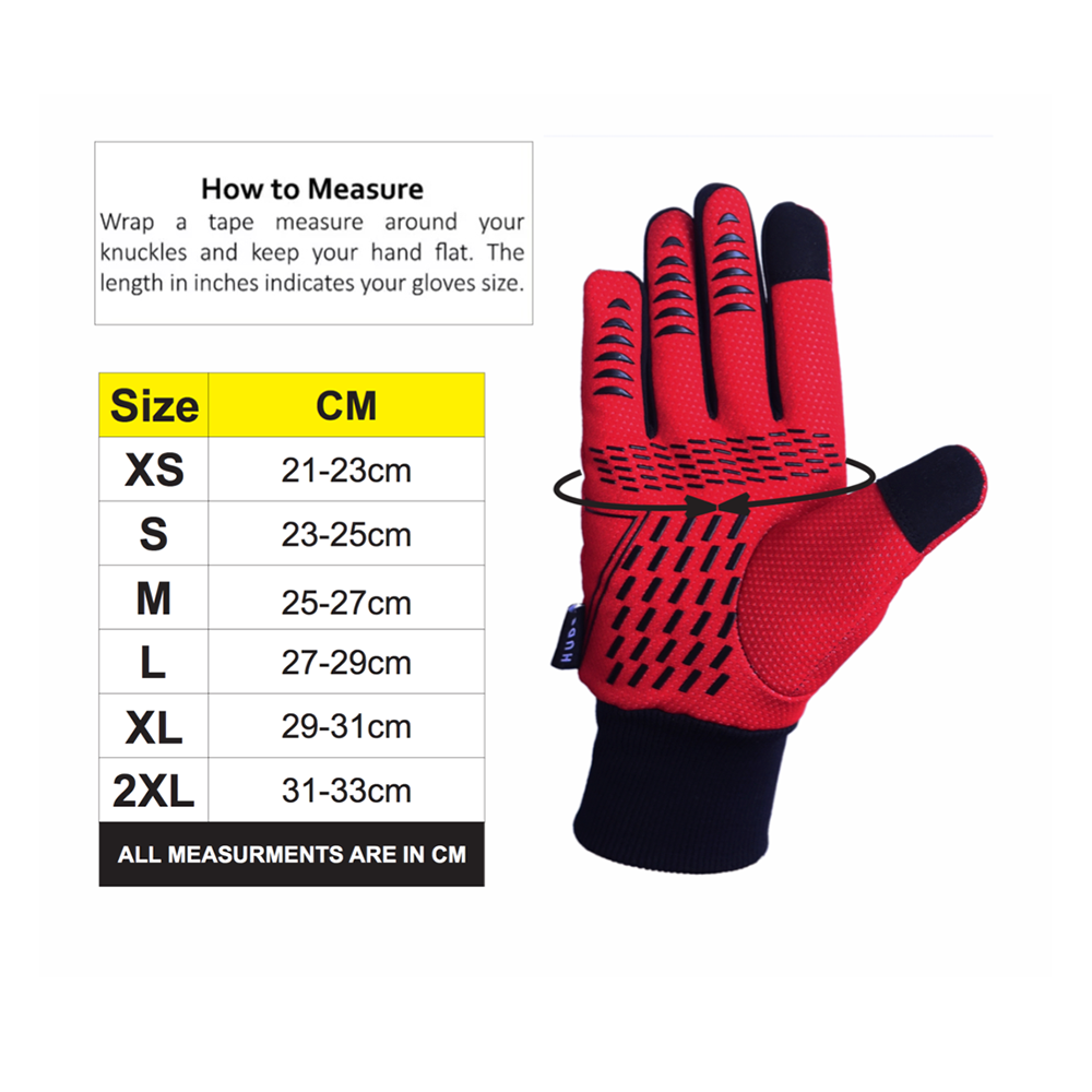 HUDS Wind Stop Thermal Lined Lightweight Warm Cycling Winter Gloves